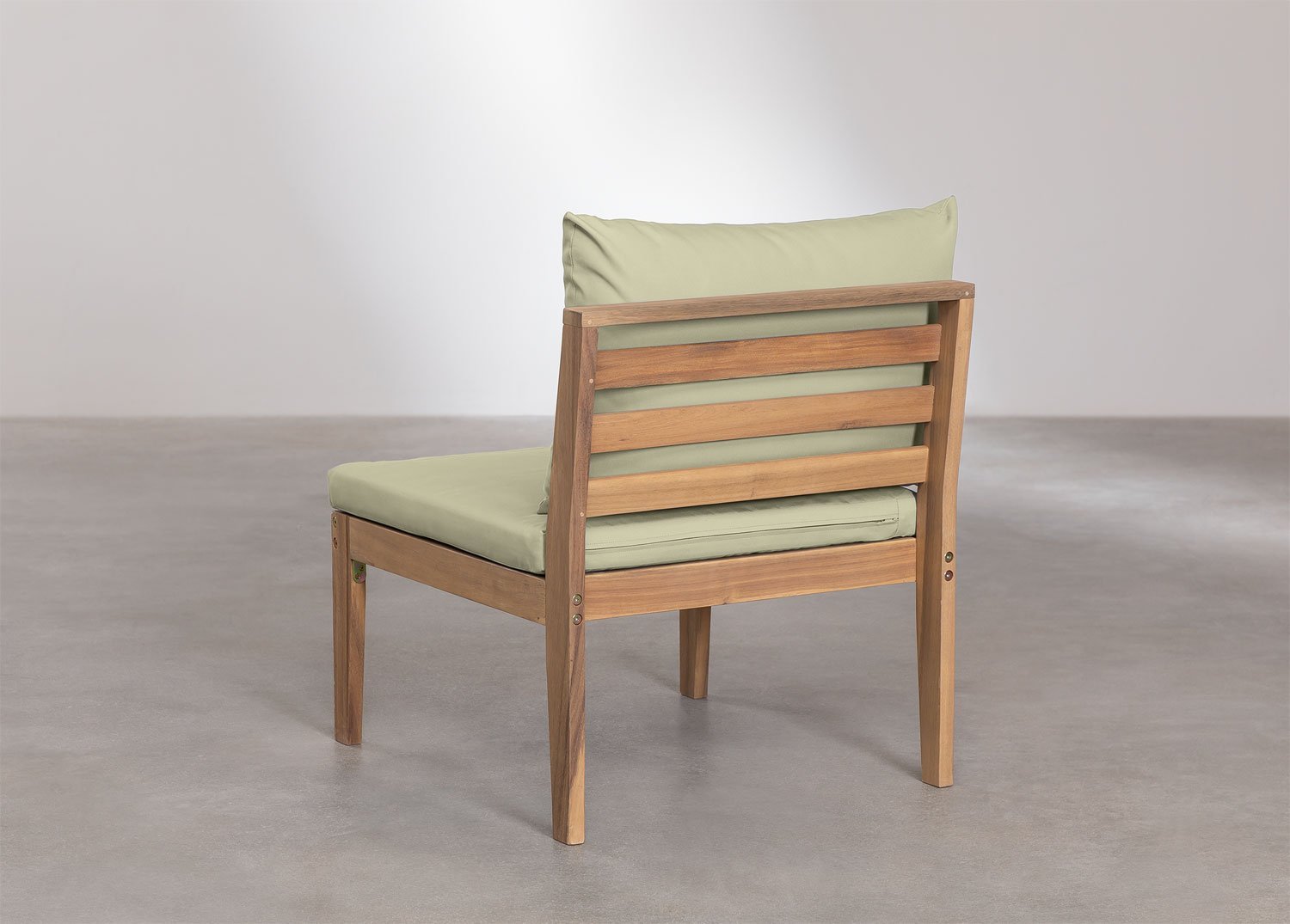 Modulo centrale per divano da giardino componibile Filips in legno di acacia, immagine della galleria 3