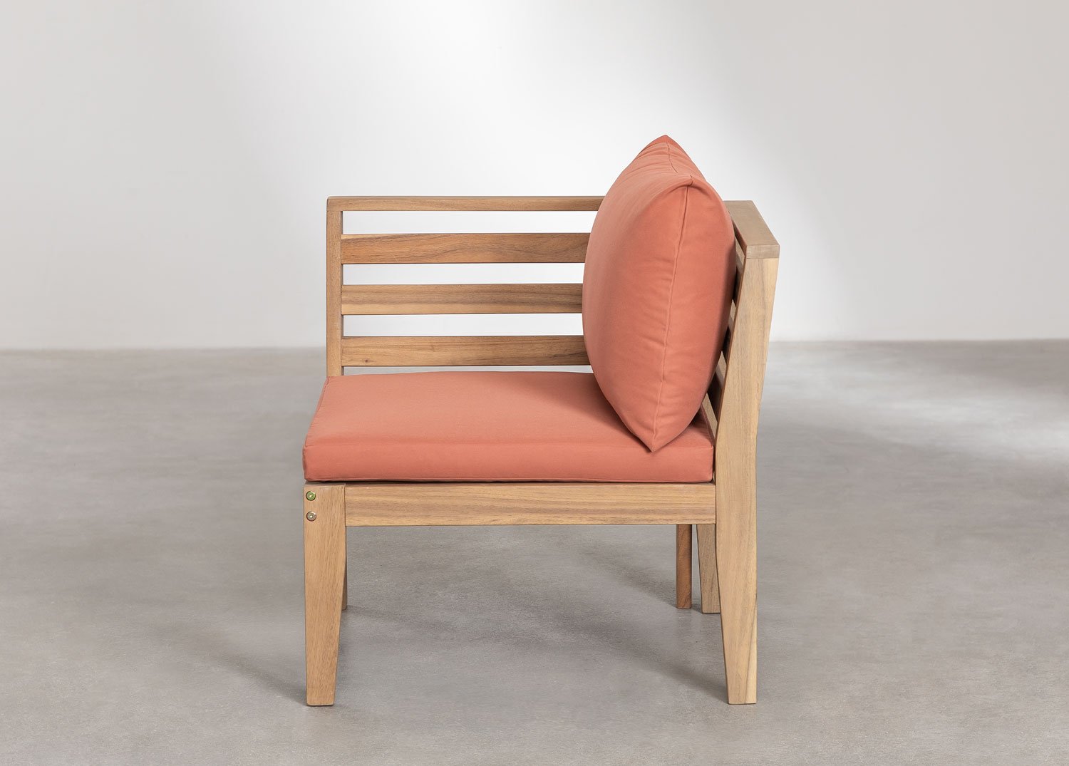 Modulo angolare sinistro per divano componibile da giardino in legno di acacia Filips, immagine della galleria 2