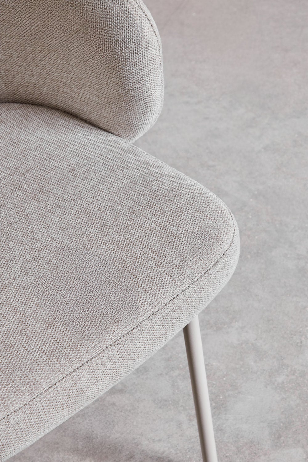 Sedia Da Pranzo Imbottita Teddy Bouclé 2 Pezzi - Con Braccioli E Gambe In Metallo - Per Soggiorno, Cucina E Ufficio - Beige