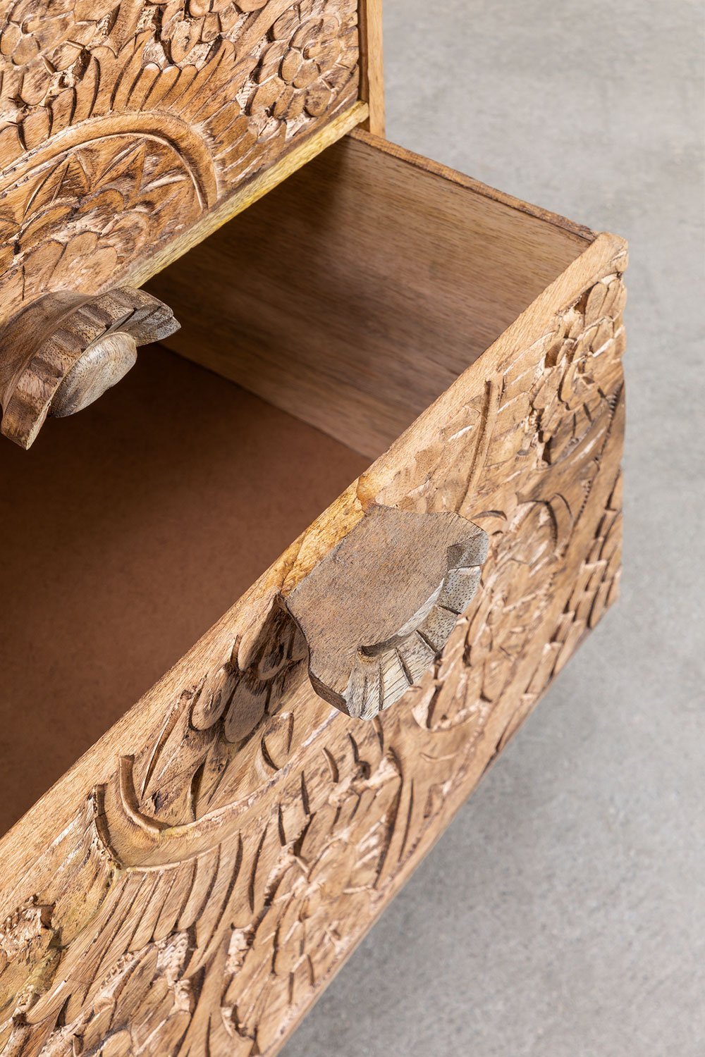 Confezione da 2 comodini Wiluna in legno di mango con cassetti, immagine della galleria 5