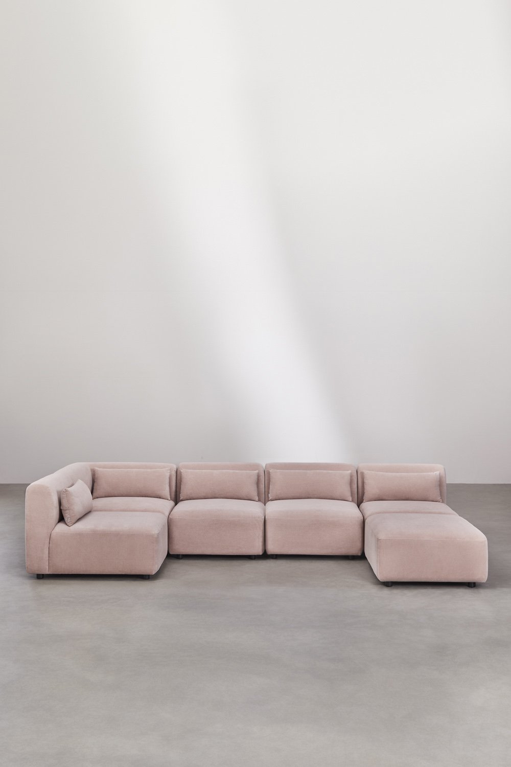 Divano componibile angolare in 5 pezzi con pouf Fogler , immagine della galleria 3