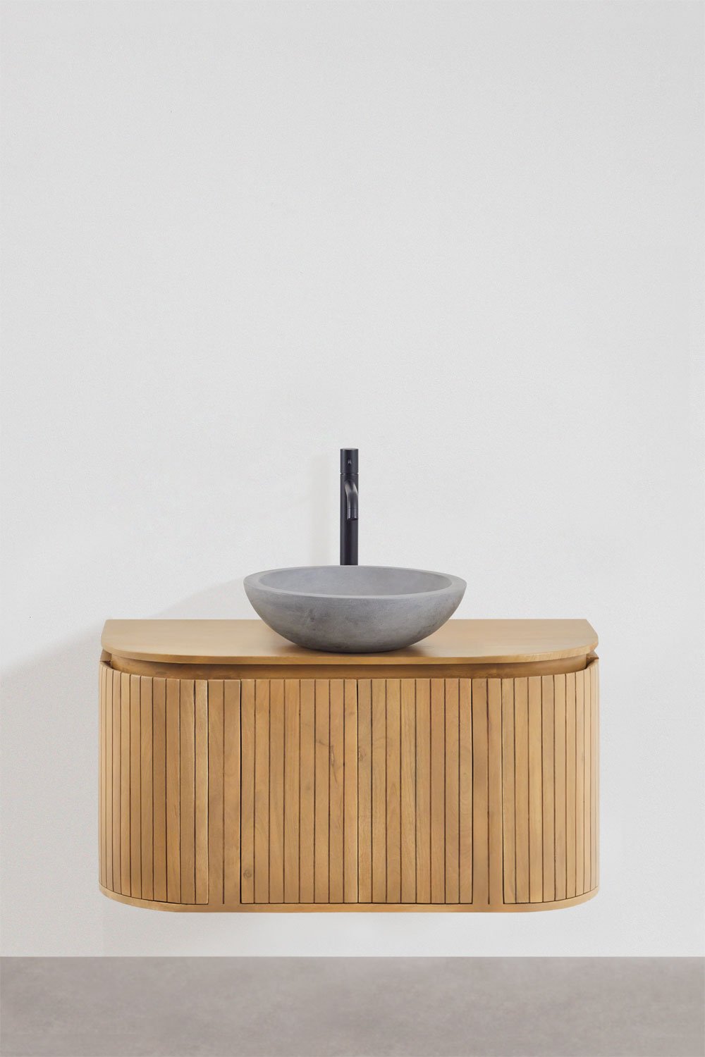 Set di mobili da bagno sospesi 90x40 cm in legno di mango Analis, immagine della galleria 2