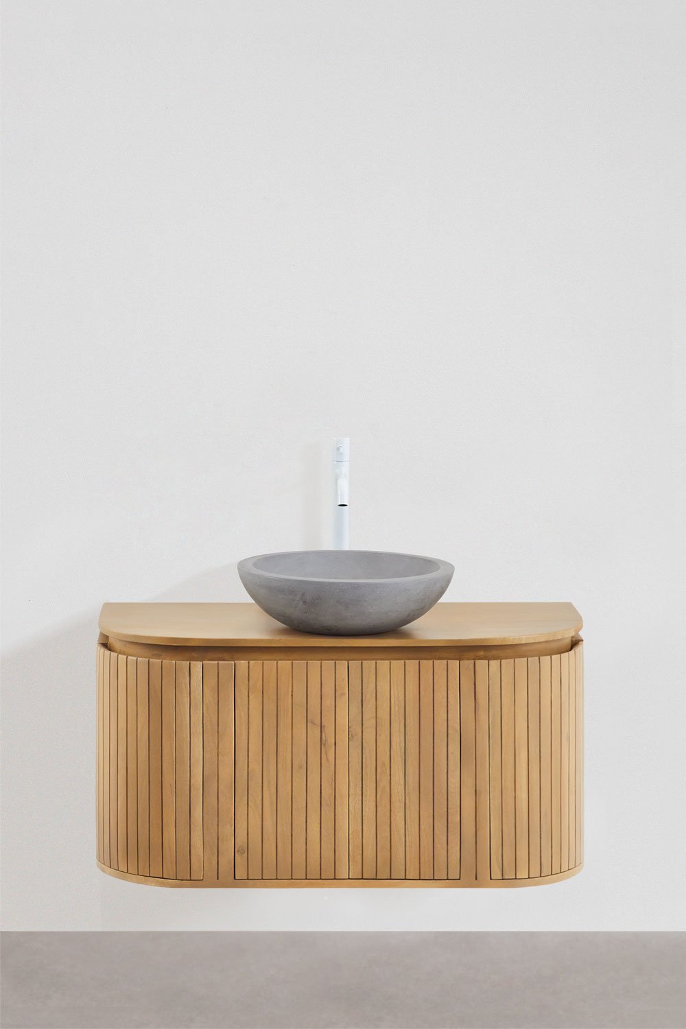 Set di mobili da bagno sospesi 90x40 cm in legno di mango Analis, immagine della galleria 2