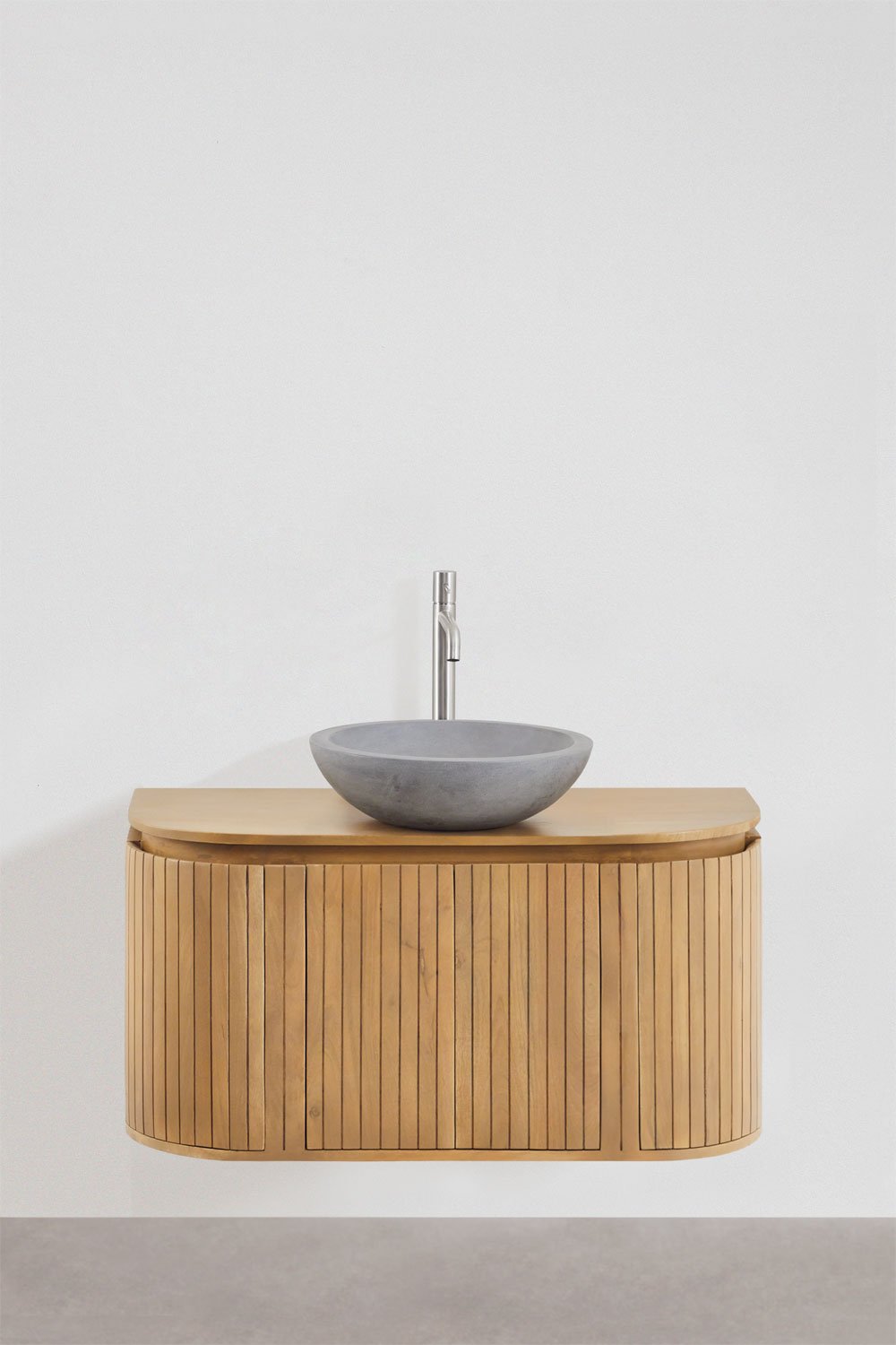 Set di mobili da bagno sospesi 90x40 cm in legno di mango Analis, immagine della galleria 2