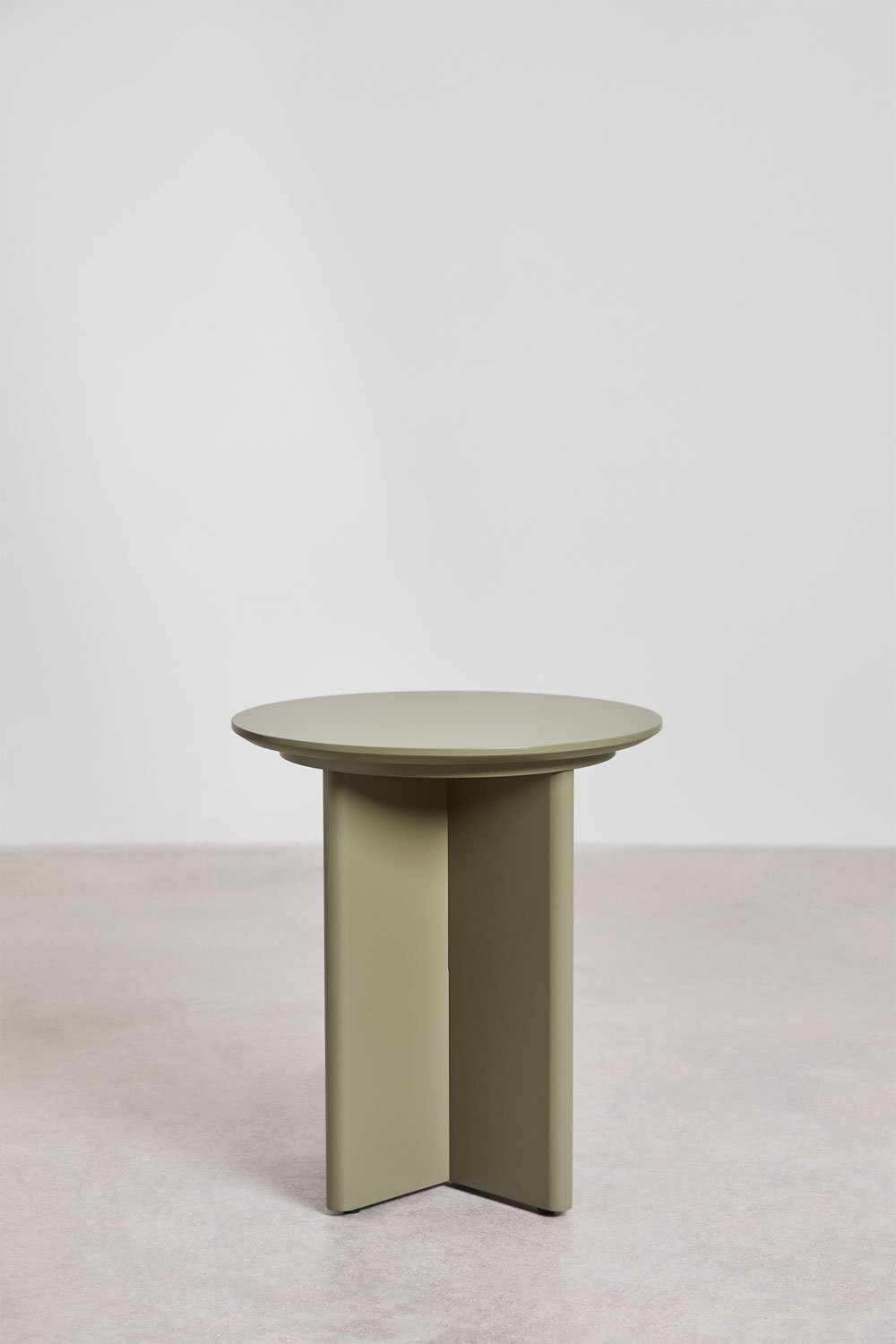 Tavolino laterale rotondo Ø45 cm in MDF Saonara, immagine della galleria 4