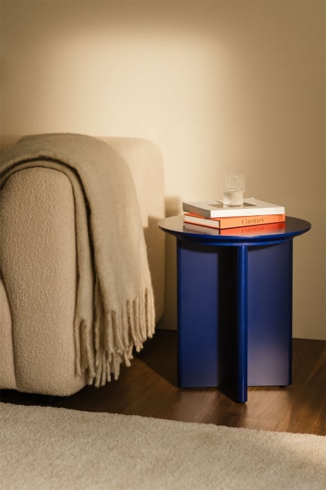 Tavolino laterale rotondo Ø45 cm in MDF Saonara