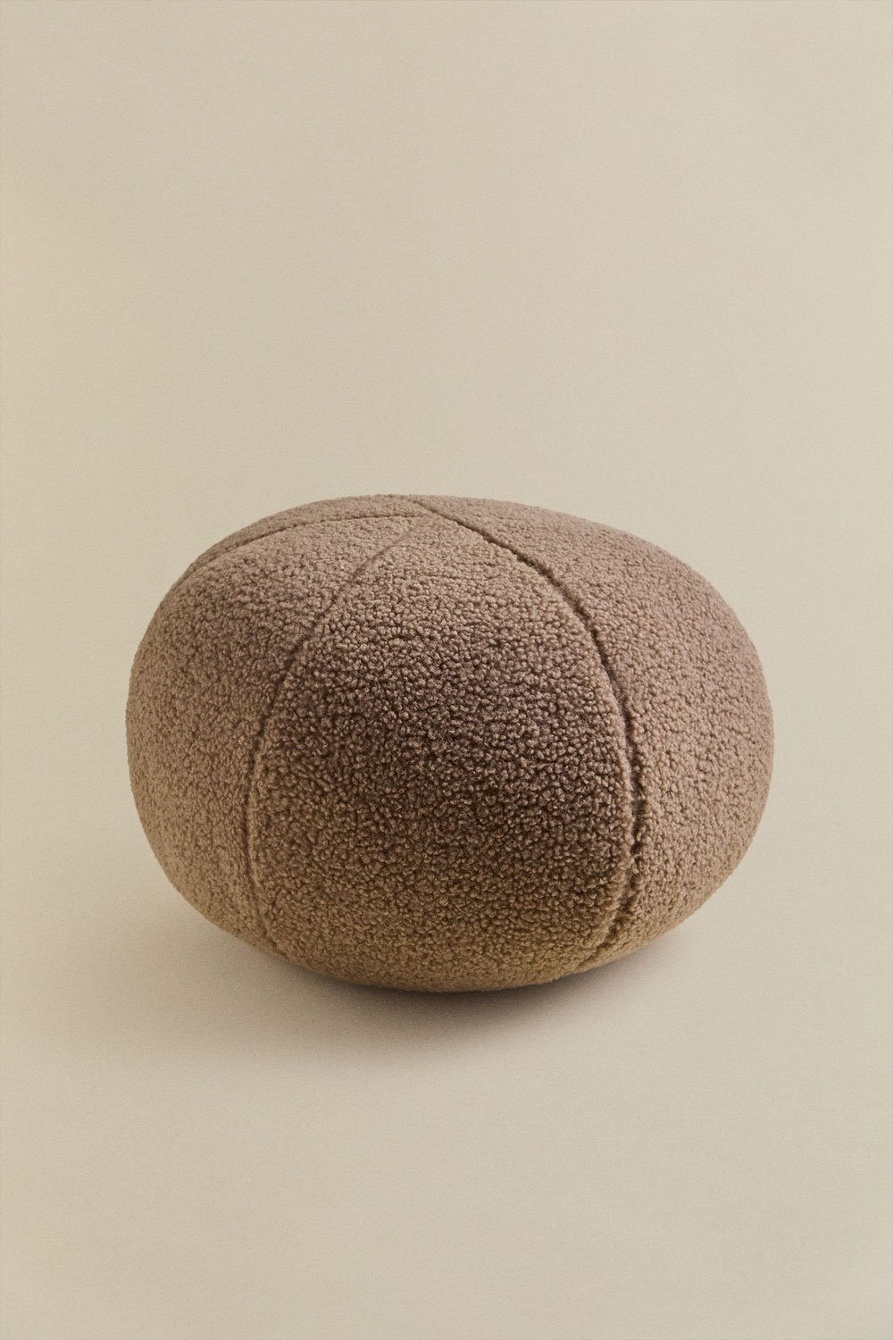 Cuscino rotondo Ø25 cm in tessuto sherpa Ikerne, immagine della galleria 2