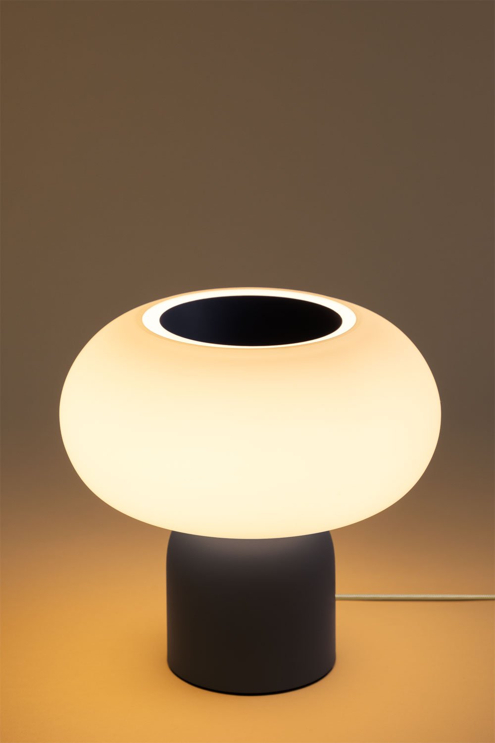 Lampada da tavolo Deruent a LED in vetro e acciaio, immagine della galleria 5