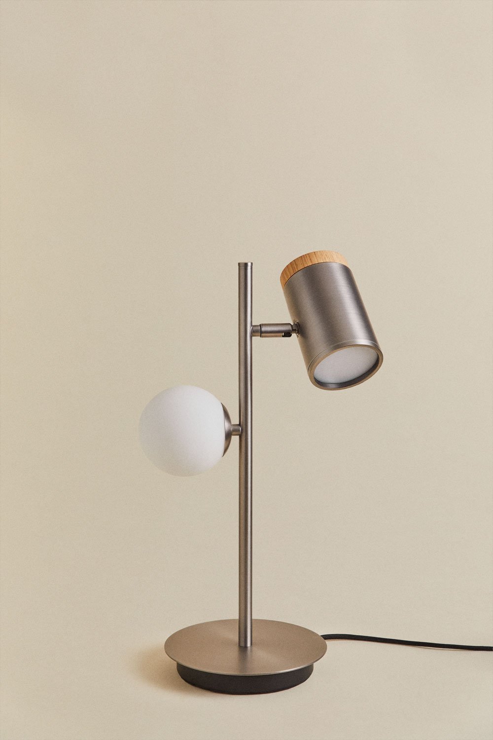 Lampada da tavolo orientabile con 2 punti luce in ferro Amaranto, immagine della galleria 3