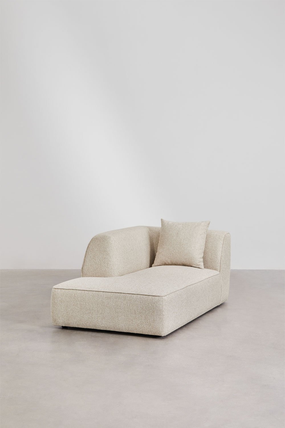 Divano componibile chaise longue sinistro a 4 pezzi con pouf imbottito Cardea, immagine della galleria 5