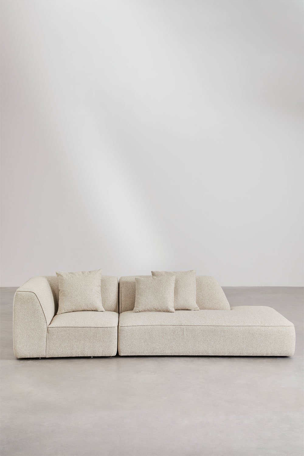 Divano angolare modulare Cardea a 2 pezzi con chaise longue destra imbottita, immagine della galleria 4