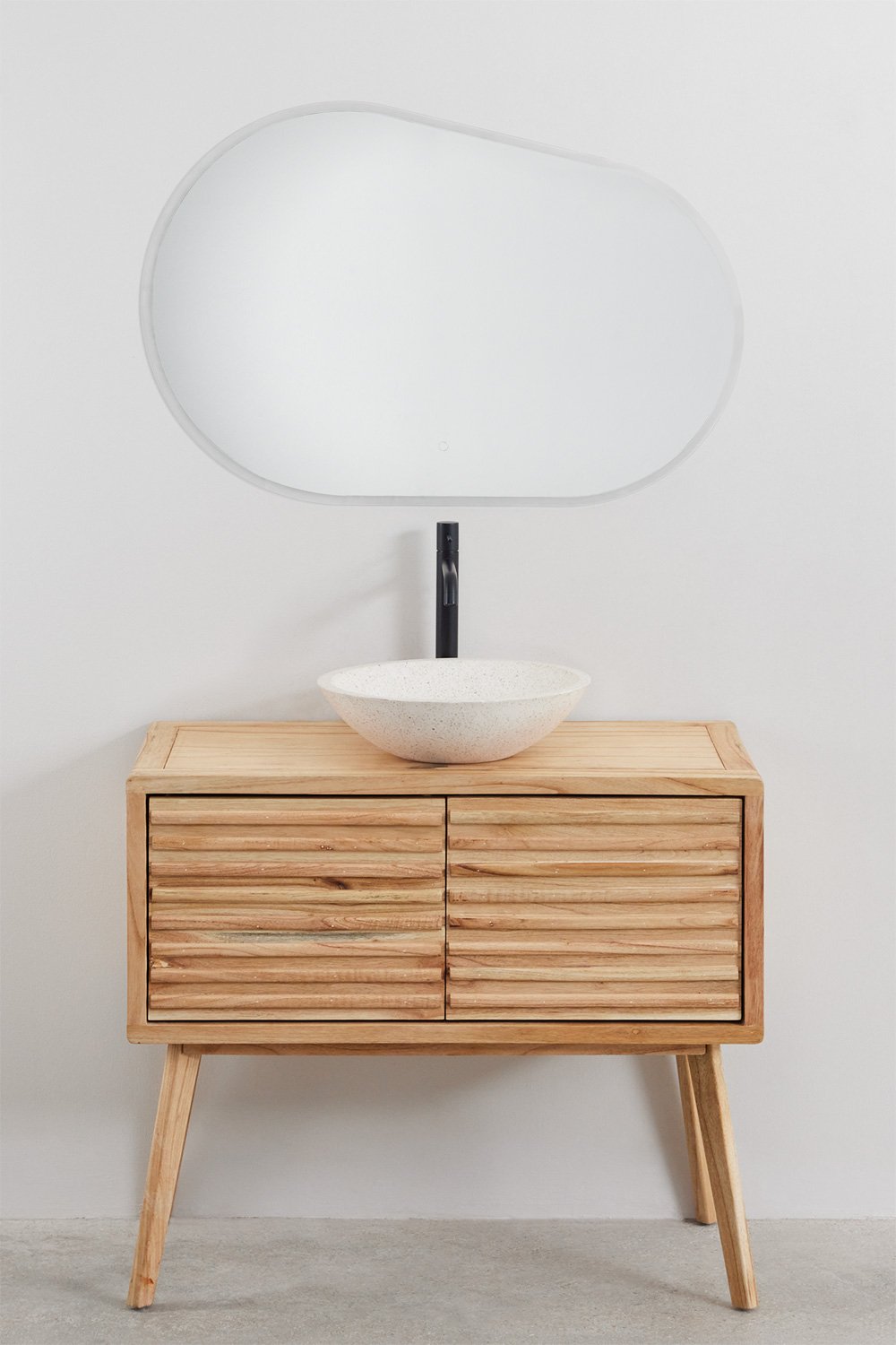 Set di mobili da bagno 90x45 cm in legno Deleyna, immagine della galleria 2