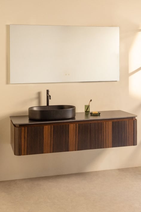 Specchio da parete rettangolare da bagno con luce LED e antiappannamento (160x75 cm) Jorvi