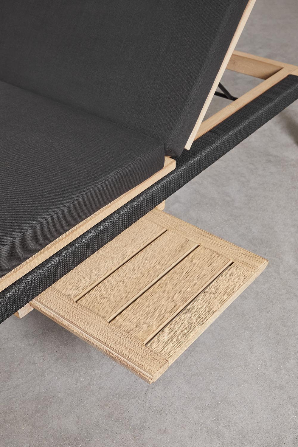 Sdraio reclinabile in legno di acacia con cuscino Dubai, immagine della galleria 8
