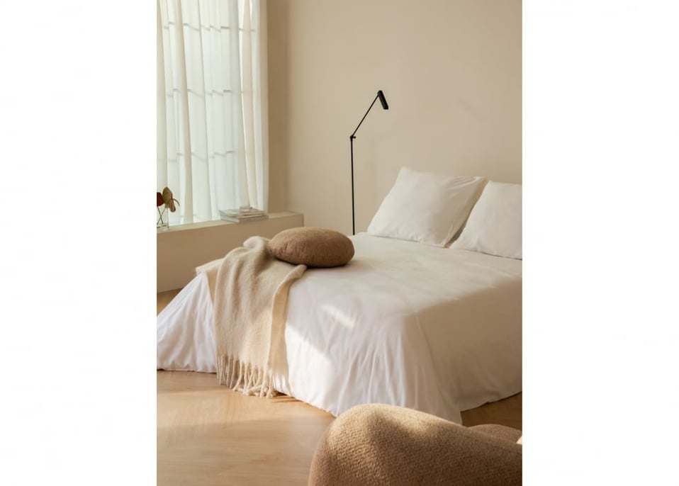 Copripiumino in lino da 160g/m² Sorana - Bianco