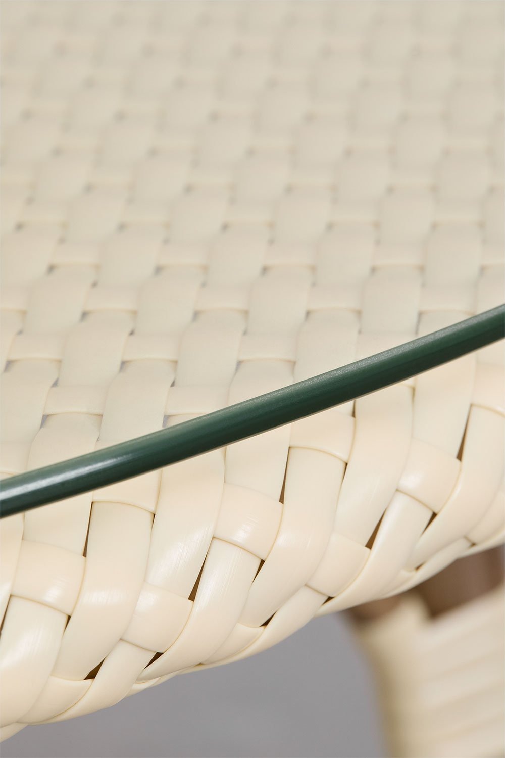 Tavolo da giardino rotondo Ø80 cm in alluminio e rattan sintetico Brielle Bistro, immagine della galleria 6