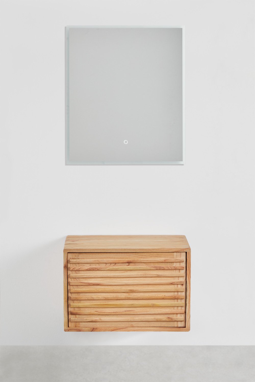 Set di mobili da bagno sospesi in legno Deleyna, immagine della galleria 2