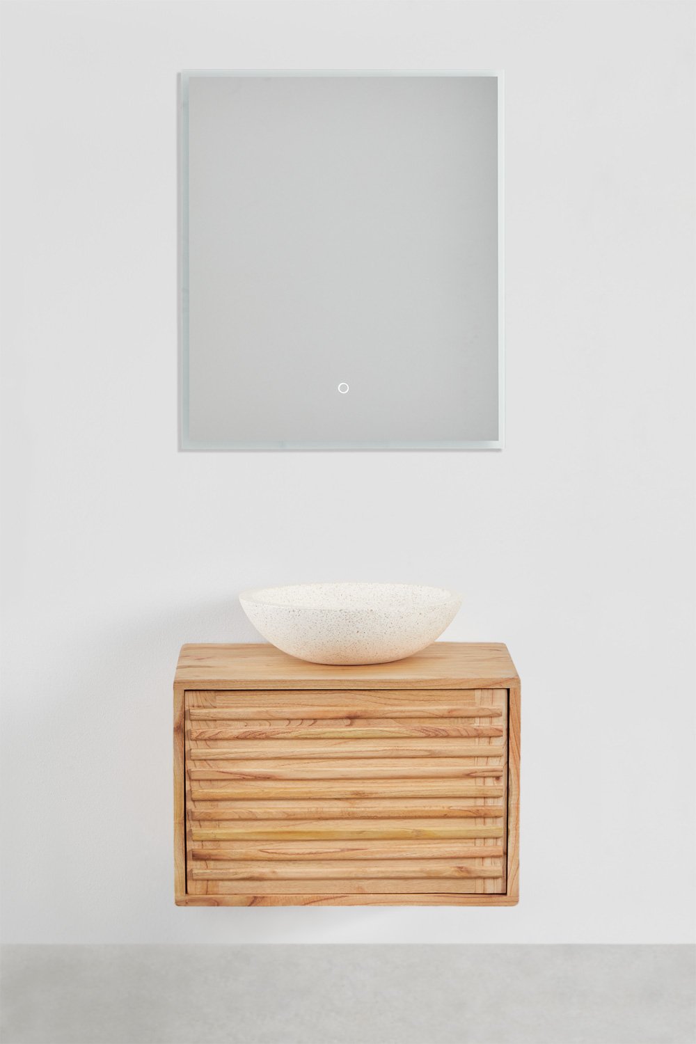 Set di mobili da bagno sospesi in legno Deleyna, immagine della galleria 2