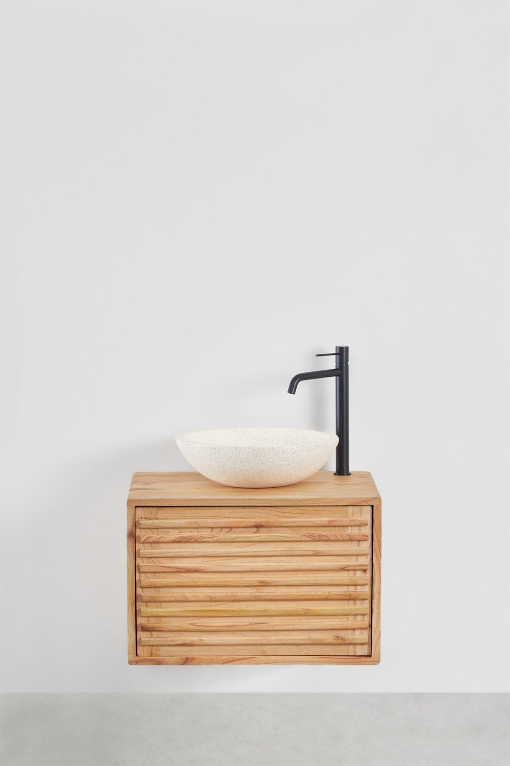 Set di mobili da bagno sospesi in legno Deleyna, immagine della galleria 2