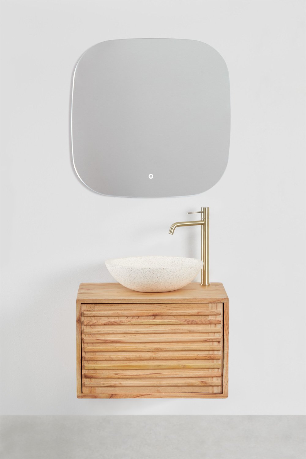 Set di mobili da bagno sospesi in legno Deleyna, immagine della galleria 2