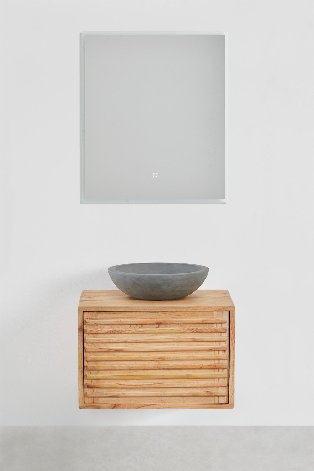 Set di mobili da bagno sospesi in legno Deleyna, immagine della galleria 2