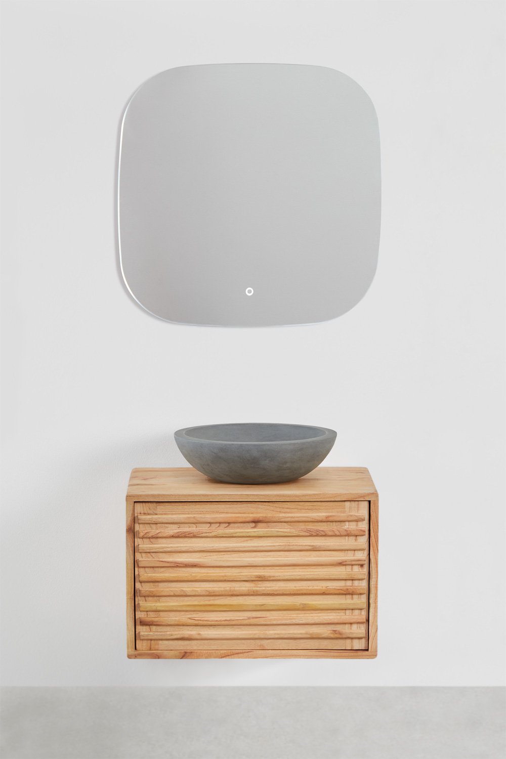 Set di mobili da bagno sospesi in legno Deleyna, immagine della galleria 2