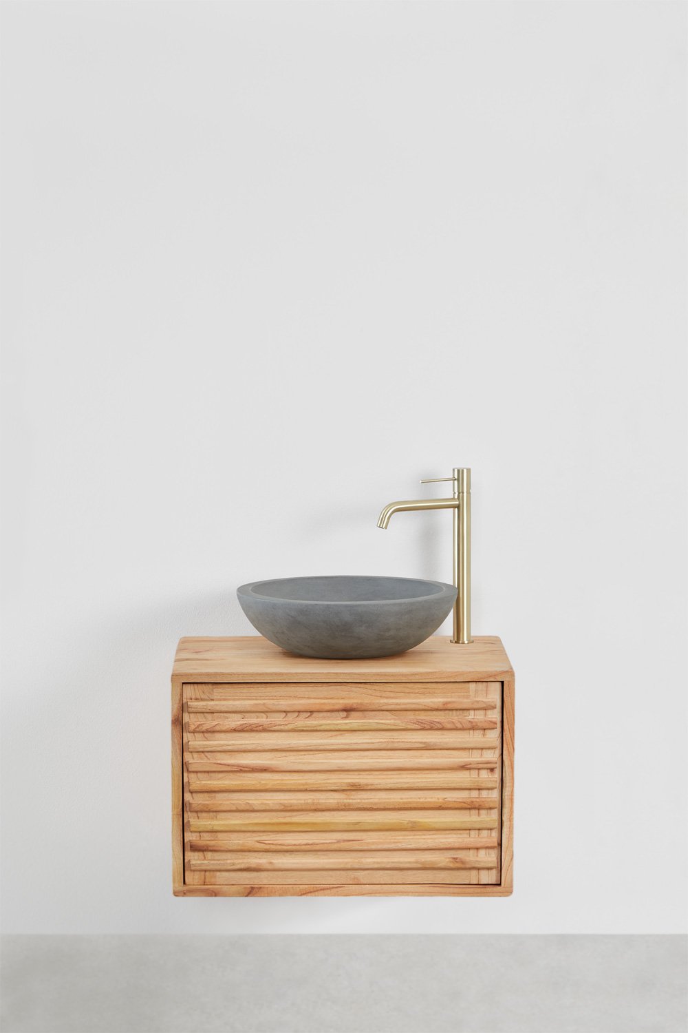 Set di mobili da bagno sospesi in legno Deleyna, immagine della galleria 2