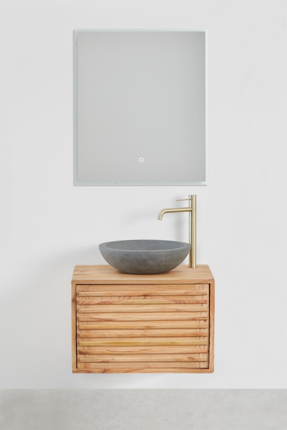 Set di mobili bagno sospesi 60x45 cm in legno Deleyna, immagine della galleria 2