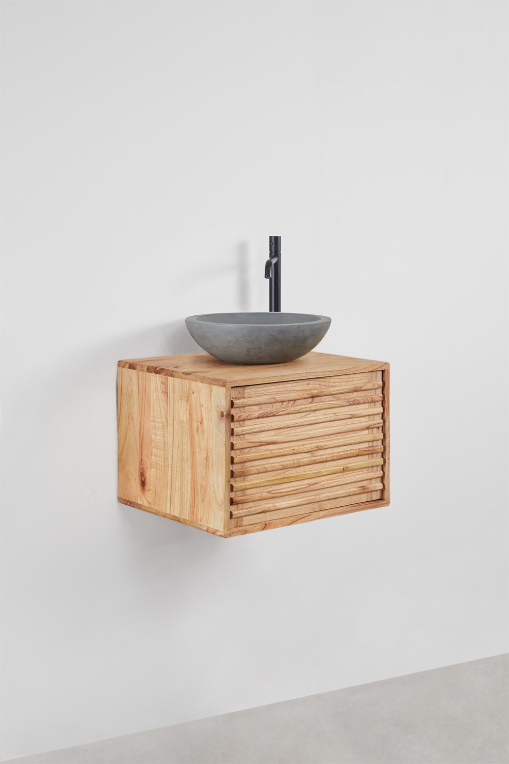 Set di mobili bagno sospesi 60x45 cm in legno Deleyna, immagine della galleria 3