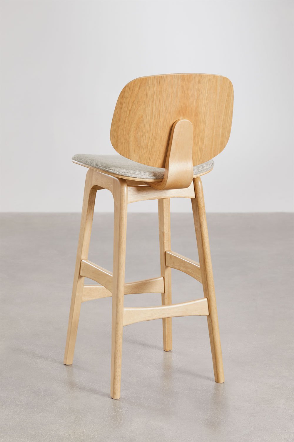 Sgabello alto in legno e rivestito Canada, immagine della galleria 3