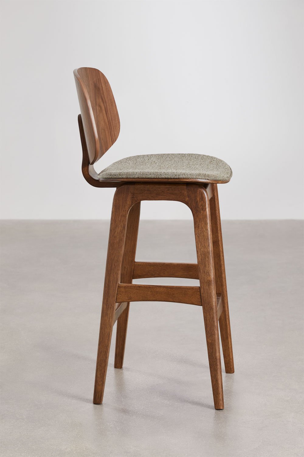 Sgabello alto in legno e rivestito Canada, immagine della galleria 2