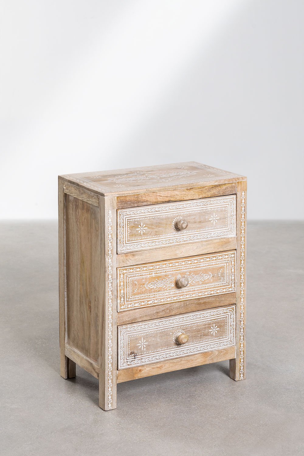 Set di 2 comodini in legno di mango Bakam, immagine della galleria 2