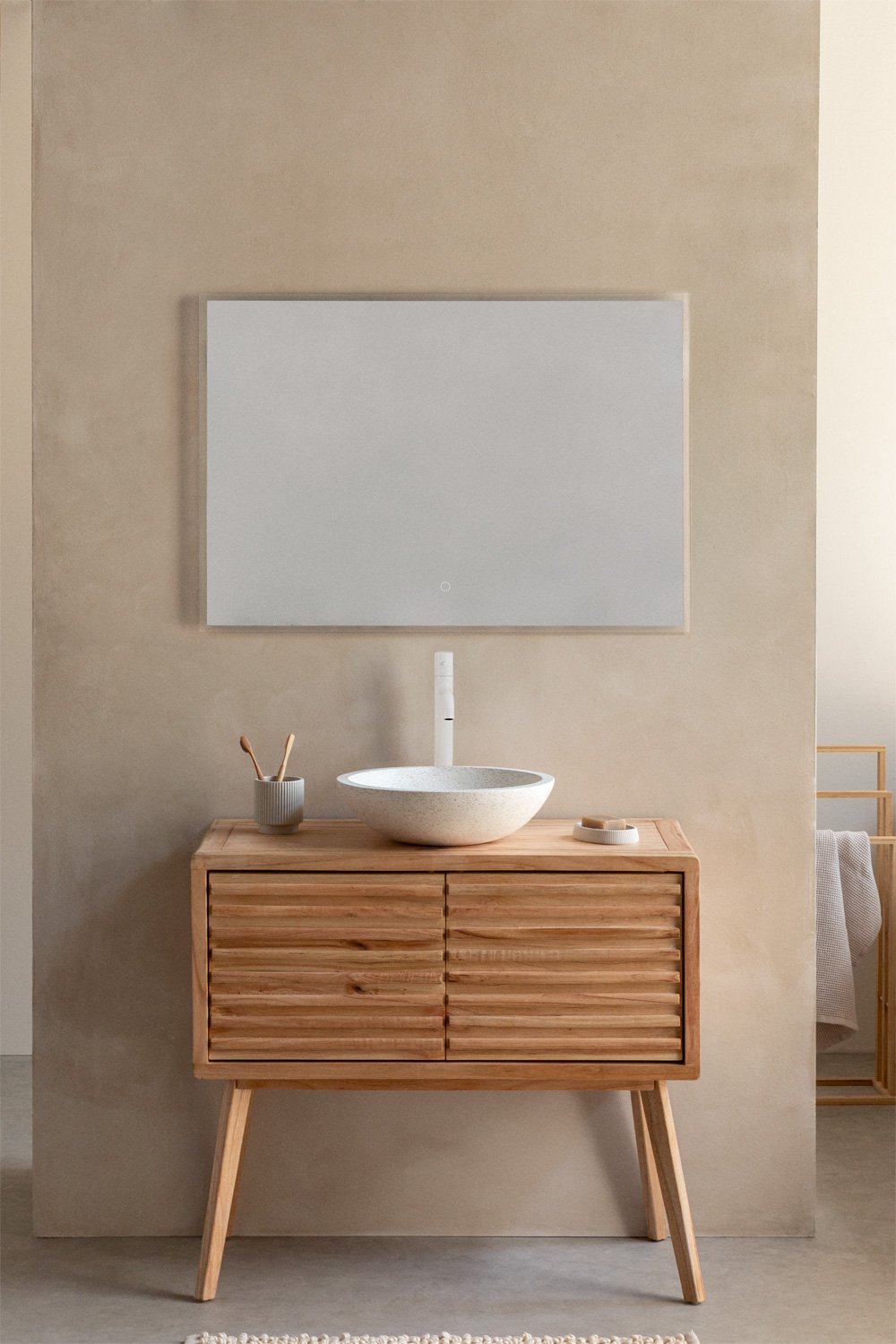 Set di mobili da bagno in legno Deleyna, immagine della galleria 1