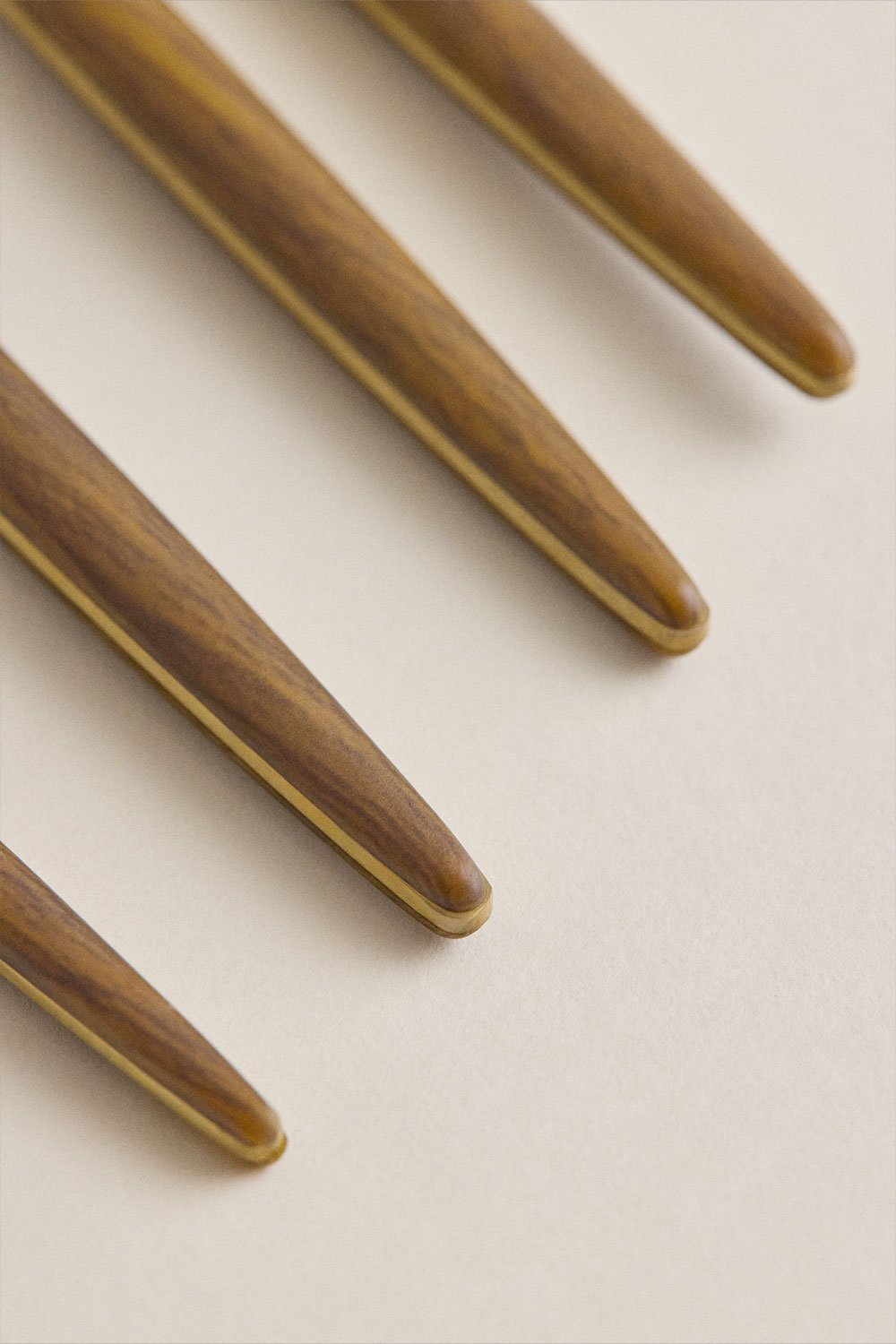 Set di posate in acciaio inox con manico effetto legno da 16 pezzi Monovar, immagine della galleria 6