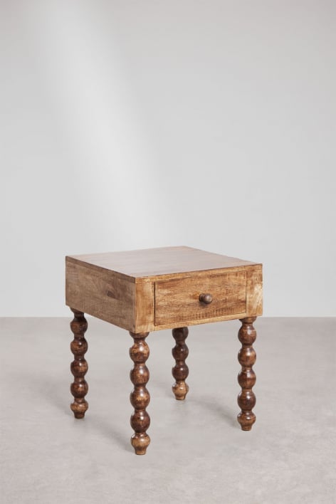 Set di 2 comodini 45x50 cm in legno di mango Tessaia