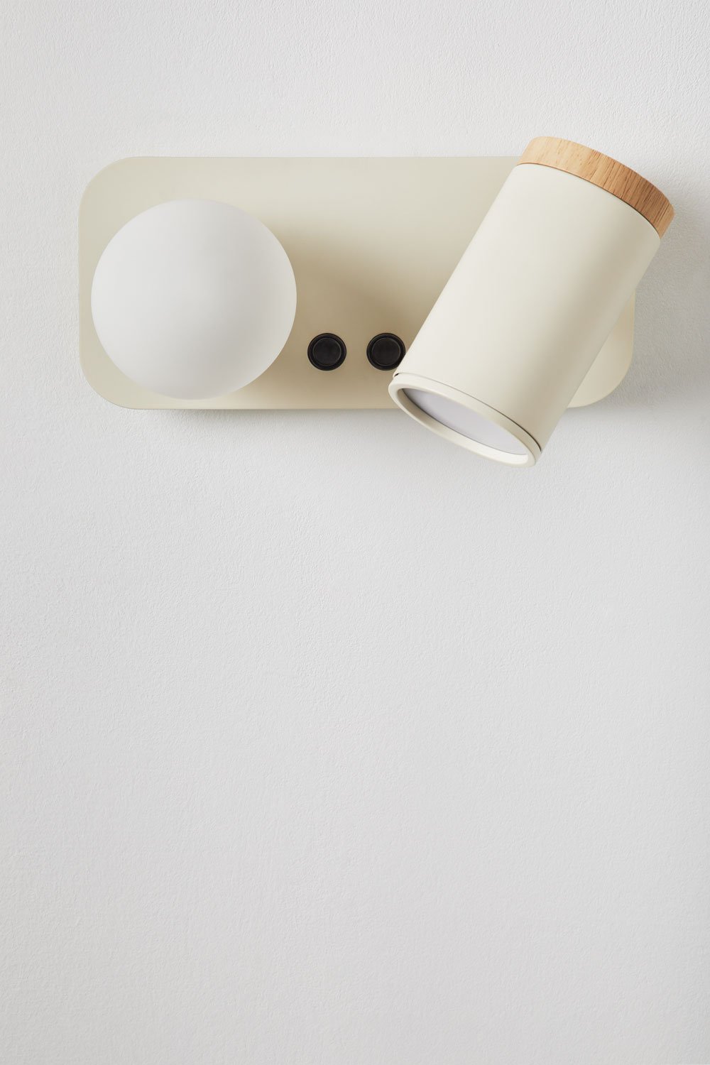 Aplique da parete orientabile con 2 punti luce in ferro Amaranto, immagine della galleria 3