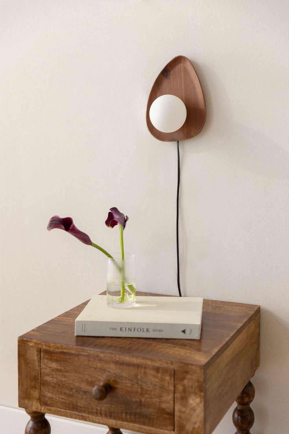 Lampada da parete in legno di acacia ↑24 cm Freidy, immagine della galleria 1