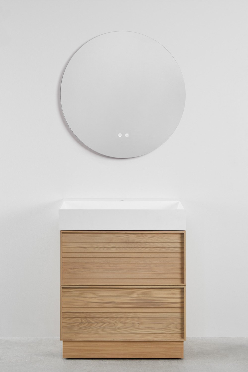 Set mobili da bagno in legno Jolene con lavabo integrato, immagine della galleria 2