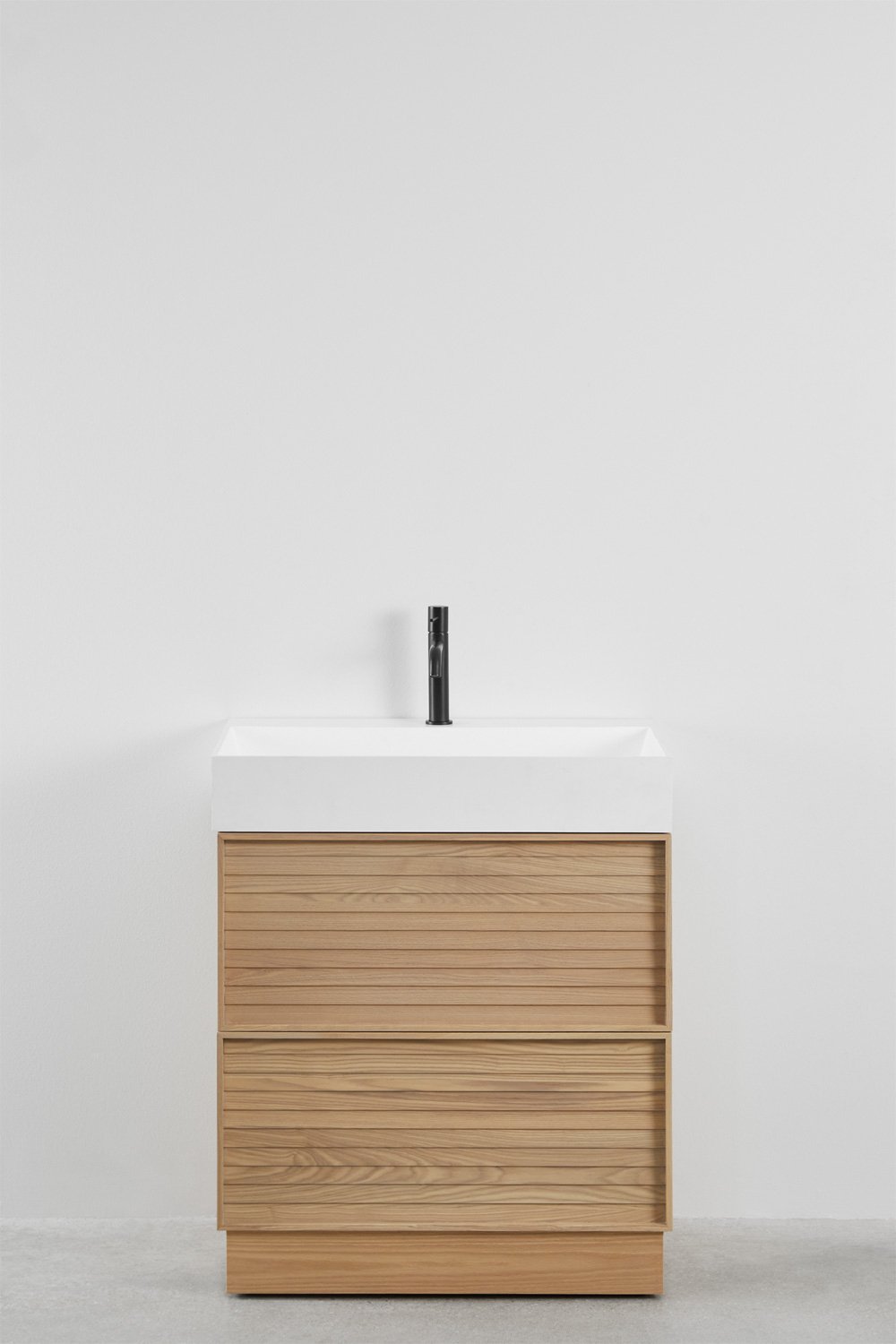 Set mobili da bagno in legno Jolene con lavabo integrato, immagine della galleria 2