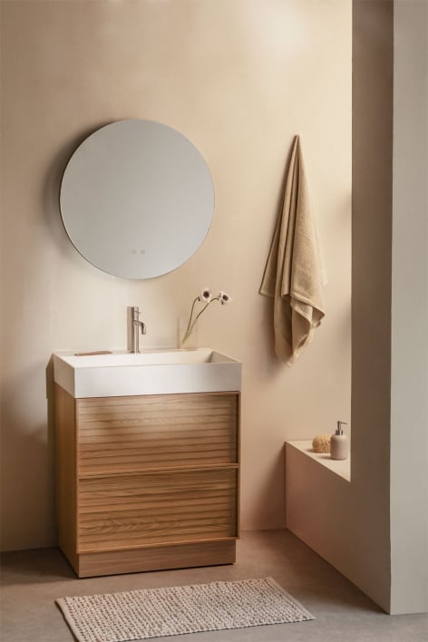 Set mobili da bagno in legno Jolene con lavabo integrato