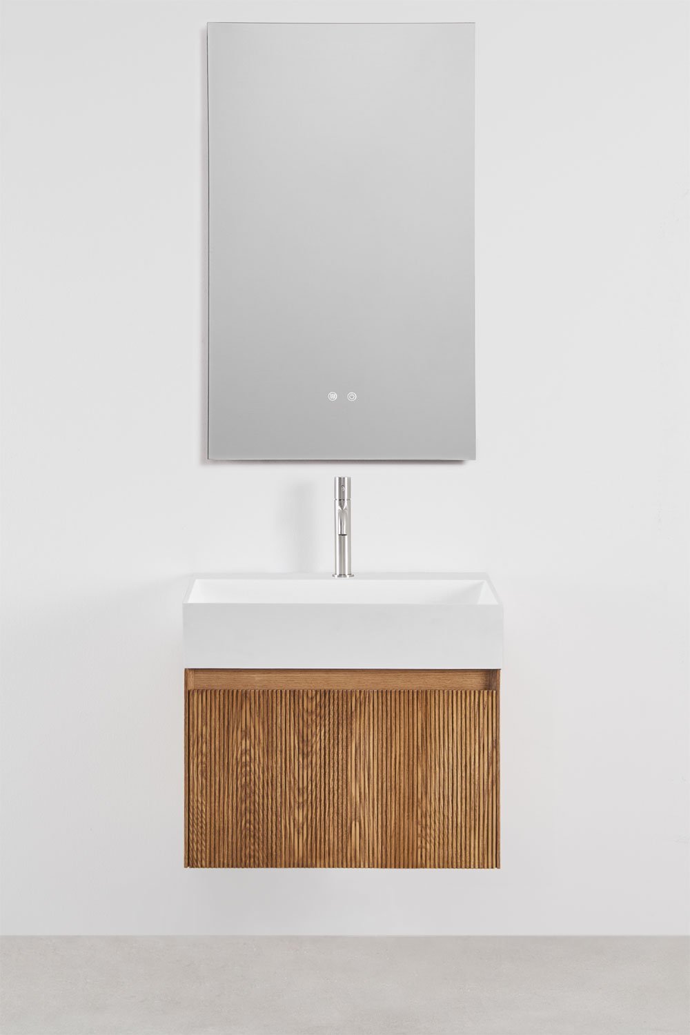 Set mobili da bagno in legno Aldeia con lavabo integrato, immagine della galleria 2