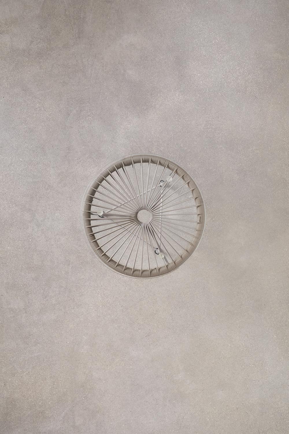 Tavolino da giardino rotondo Ø45 cm in acciaio e vimini sintetico Acapulco, immagine della galleria 7