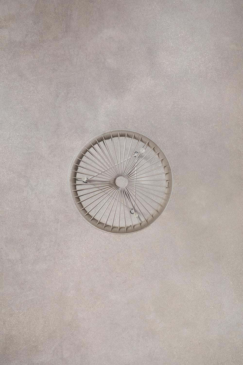 Tavolino rotondo Ø45 cm in acciaio e vimini sintetico Acapulco, immagine della galleria 5