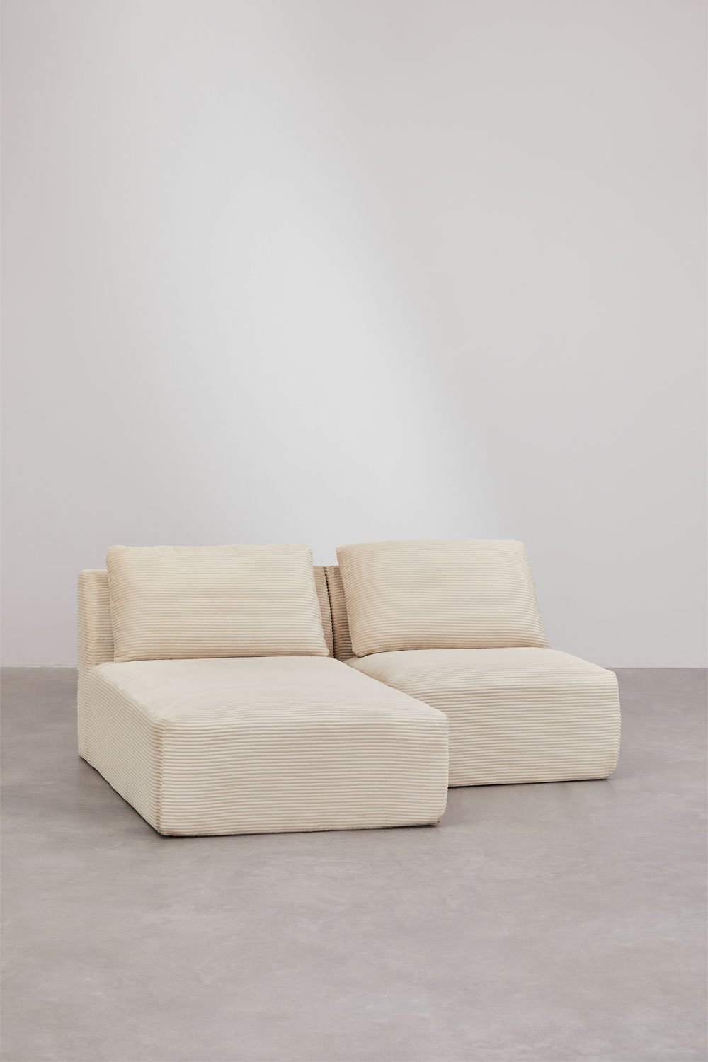 Divano modulare chaise longue sinistro a 2 pezzi in velluto confezionato sottovuoto Temple, immagine della galleria 4