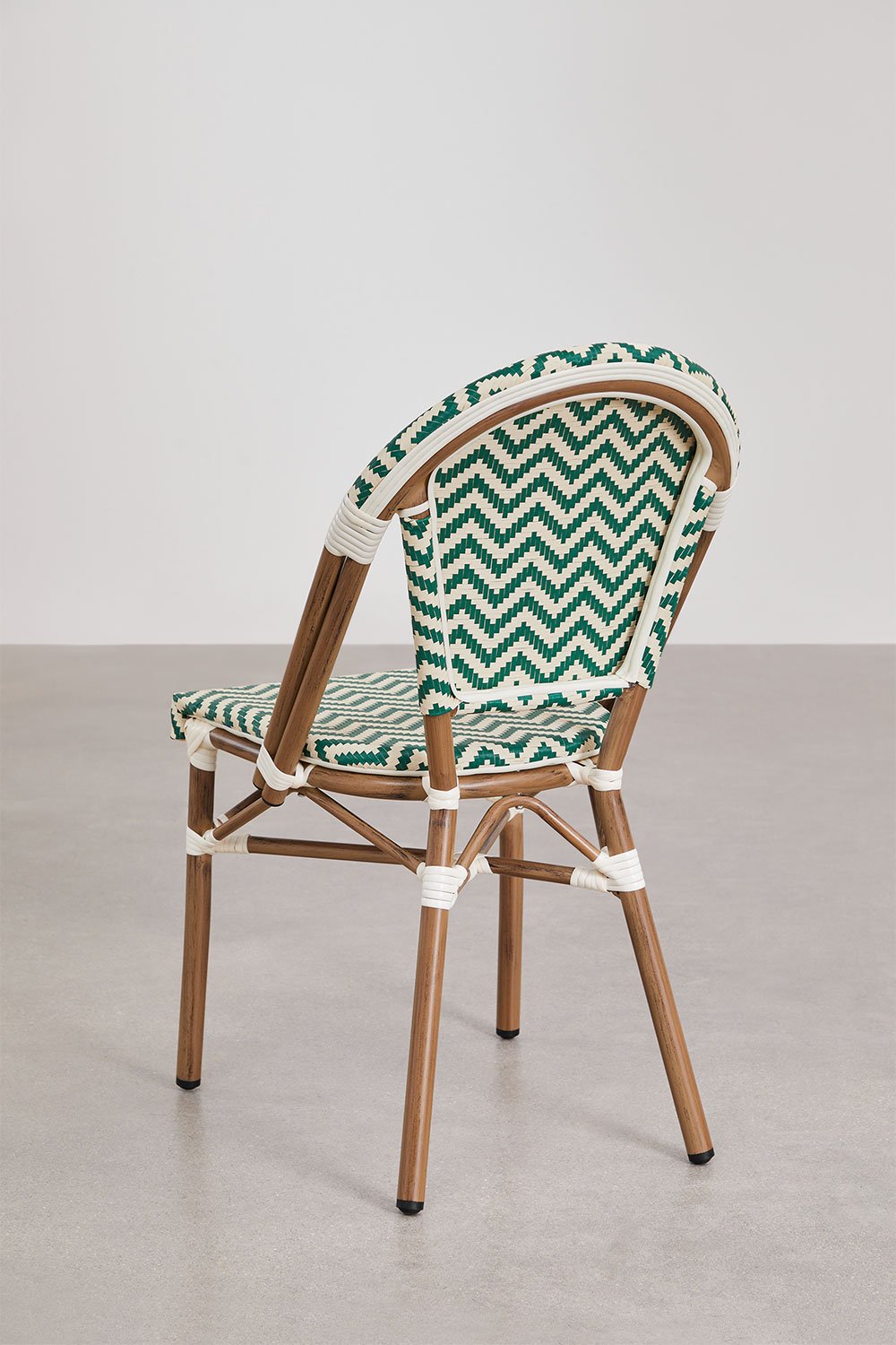 Set tavolo rotondo Ø80 cm e 4 sedie da pranzo impilabili in alluminio Brielle Bistro, immagine della galleria 8