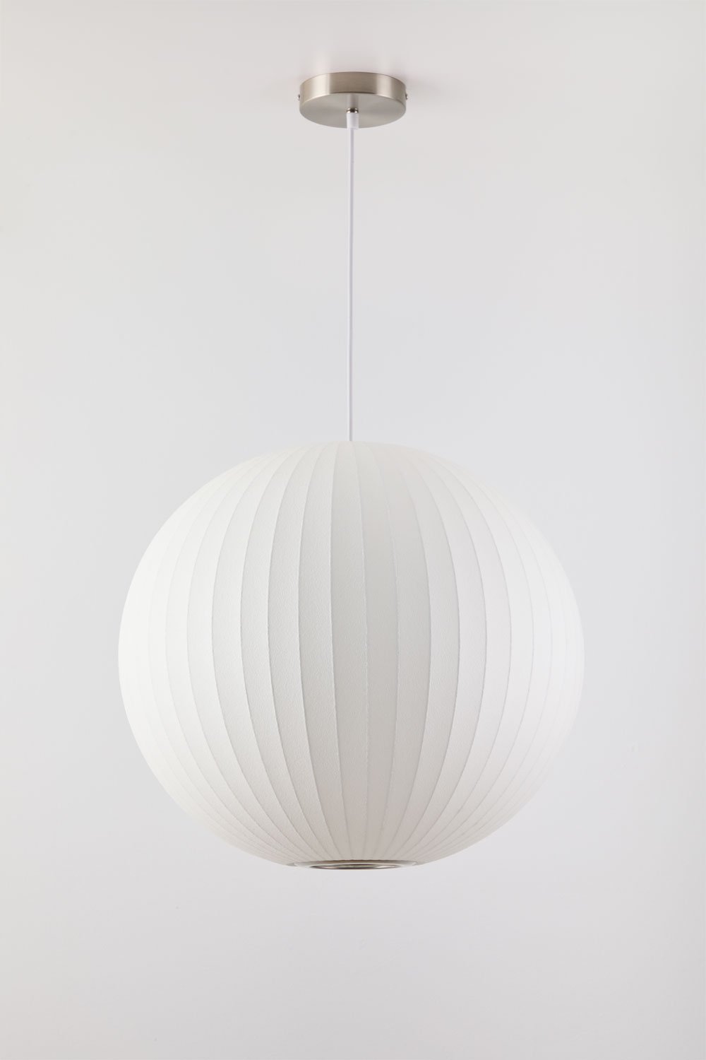 Lampada da soffitto in seta artificiale e ferro Worel, immagine della galleria 2