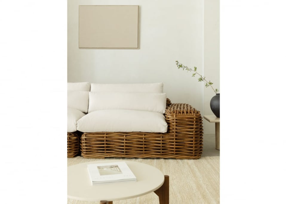 Sedia angolare destra Milu in rattan