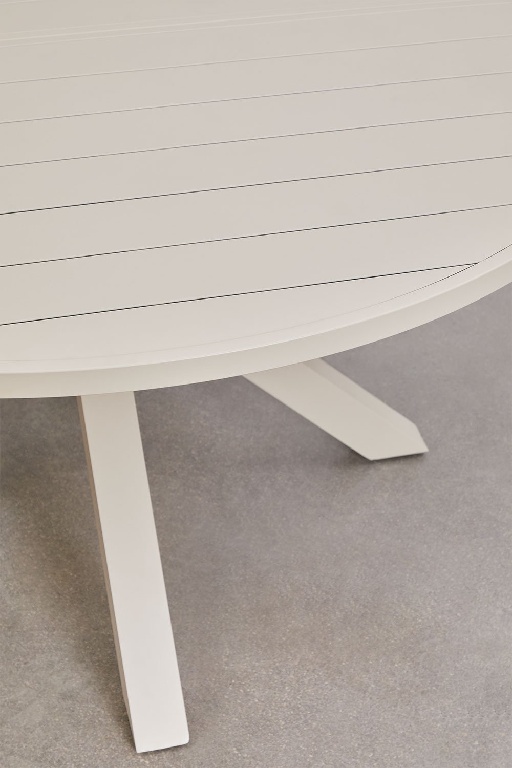 Tavolo da pranzo rotondo allungabile 145-200x145 cm in alluminio Barces, immagine della galleria 3