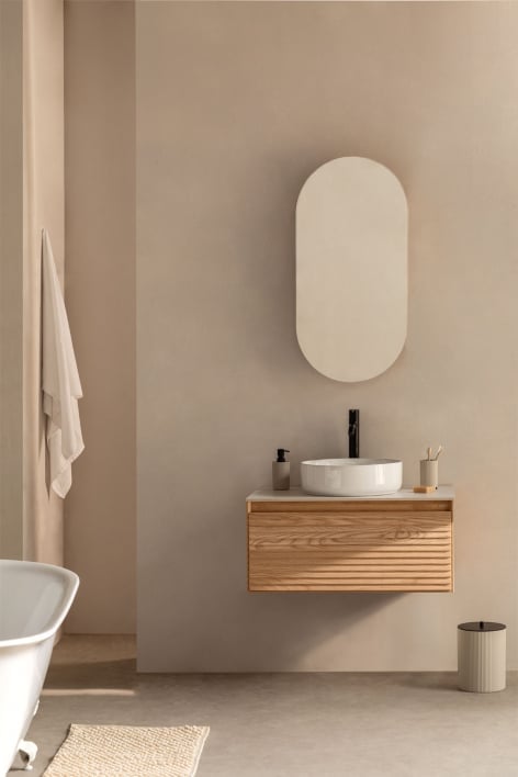 Set di mobili da bagno in legno di frassino Tedrik