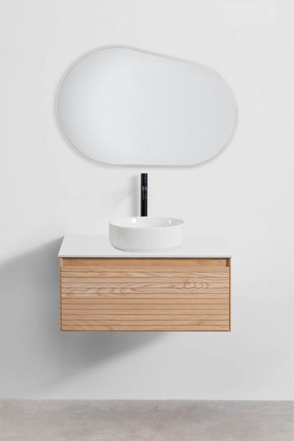 Set di mobili da bagno in legno di frassino Tedrik, immagine della galleria 2